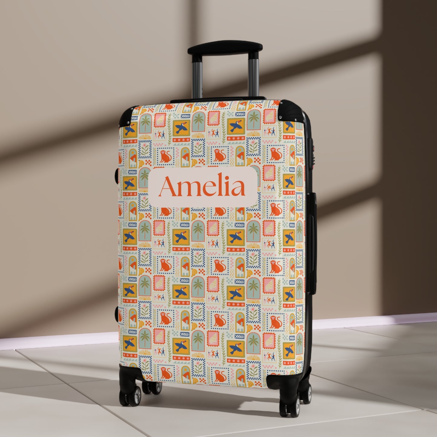 Safari / Palm Print - Custom Travel Suitcase